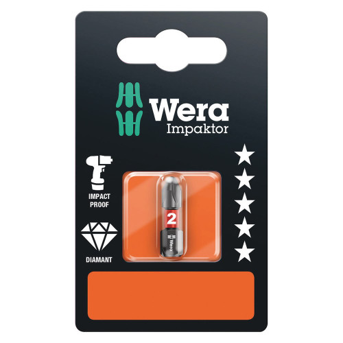 Wera PH2 25mm Impaktor Diamond Impact Screwdriver Bit image