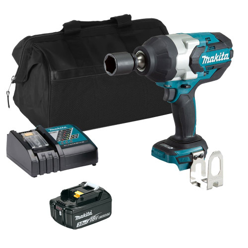 Makita DTW1001Z 18V LXT Brushless 3/4'' Impact Wrench with 1x 3.0Ah Battery, Charger and Bag image