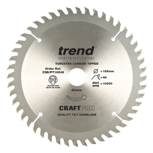 Trend CraftPro Panel/Trimming Saw Blade 165mm x 20mm 48T image