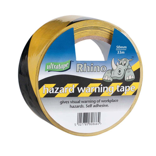 Ultratape 50mm x 33mm Black & Yellow Hazard Tape image