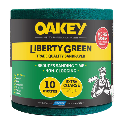 Oakey Liberty Green Sanding Roll 115 x 10m G40 image