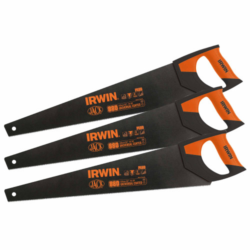Irwin Jack 880 Plus Universal Coated Handsaw 550mm / 22 Inch - Pack of 3