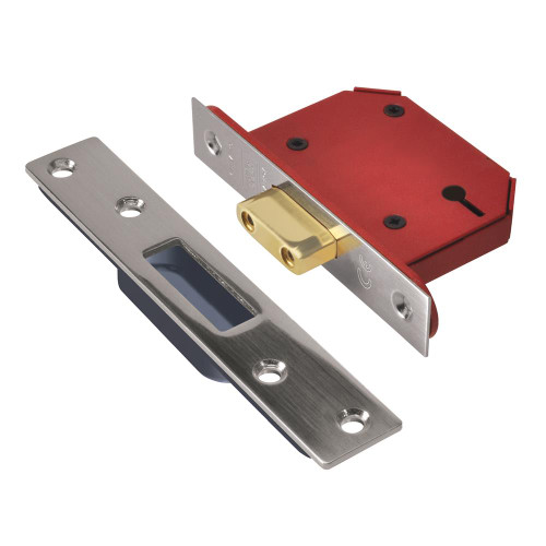 Union 3 Lever Strongbolt Deadlock 2.5'' - Stainless Steel image