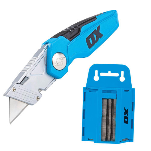 OX Pro Fixed Blade Folding Knife & Heavy Duty Dispenser 100 Blades image