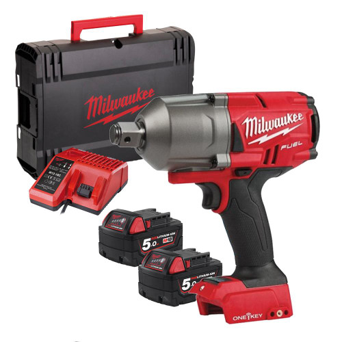 18v M18 ONE-KEY FUEL 3/4” Impact Wrench with 2 x 5Ah Batteries, Charger and Case image