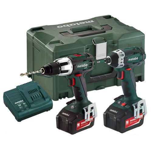 Metabo COMBOSET213 18V 2 Piece Kit with 2x 4.0Ah Batteries, Charger and Case image