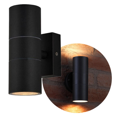 Zinc Leto Up/Down Outdoor Wall Fitting - Black image