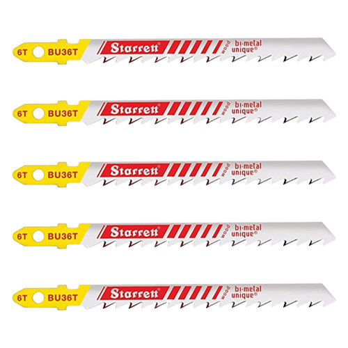 Starrett 75mm Jigsaw Blade BU36T Bi-metal for Wood. Pack of 5 image