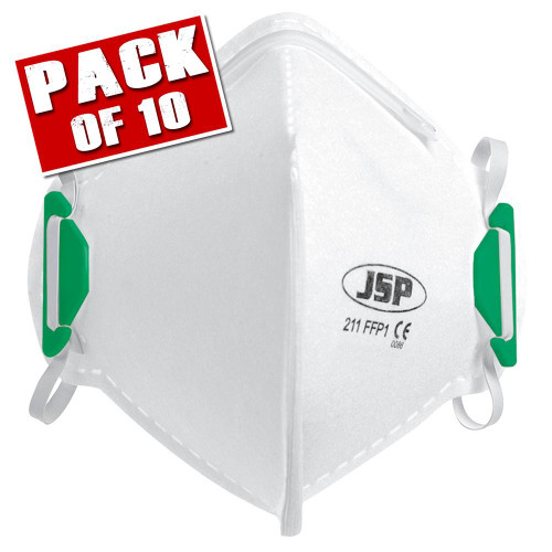 JSP OLYMPUS FoldFlat Disposable Dust Mask FFP1- Non Valved PK10 image