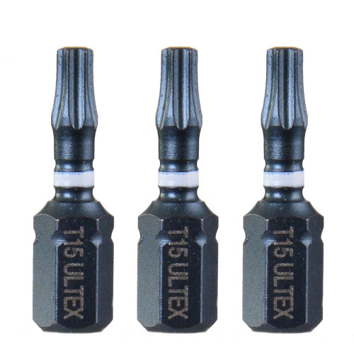 Ultex TX15 25mm Impact Torsion Screwdriver Bits - Pack of 3 image