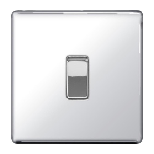 BG Chrome 10A 10AX 1 Gang 2 Way Plate Switch BG Chrome 10A 10AX 1 Gang 2 Way Plate Switch