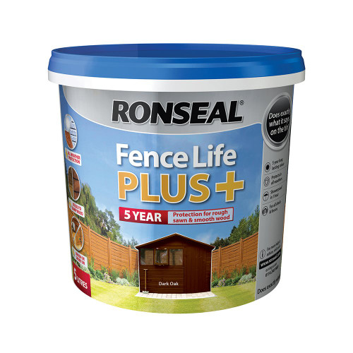 Ronseal Fence Life Plus+ Dark Oak 5L image