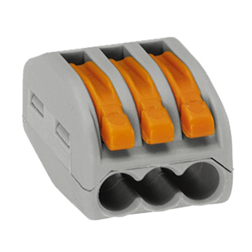 Wago 222-413 Compact 3-Conductor Splicing Connector - Pack of 20 image