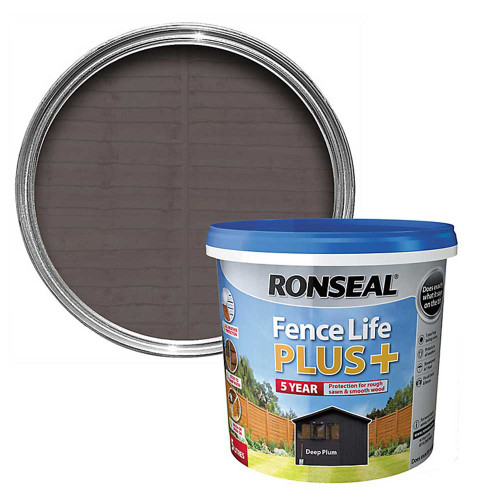 Ronseal Fence Life Plus+ Plum 5 litre image