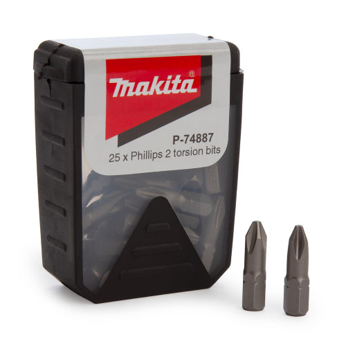 Makita PH2 25mm Impact Torsion Screwdriver Bit Box - Pack of 25 image