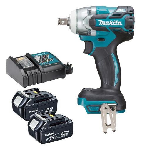 Makita DTW285TX2 18V LXT 1/2'' Impact Wrench with 2 x 5Ah Batteries, Charger and Bag image