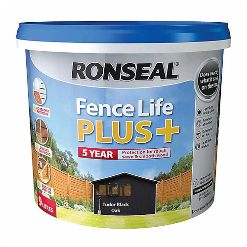 Ronseal Fence Life Plus+ Tudor Black Oak - 9L image