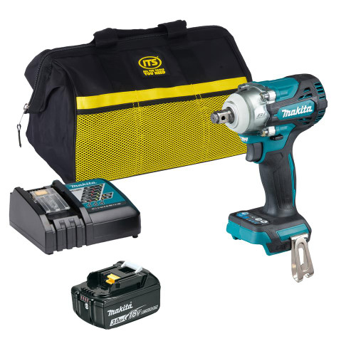 Makita DTW300 18V LXT Brushless 1/2" Impact Wrench with 1x 3.0Ah Battery, Charger & Case image