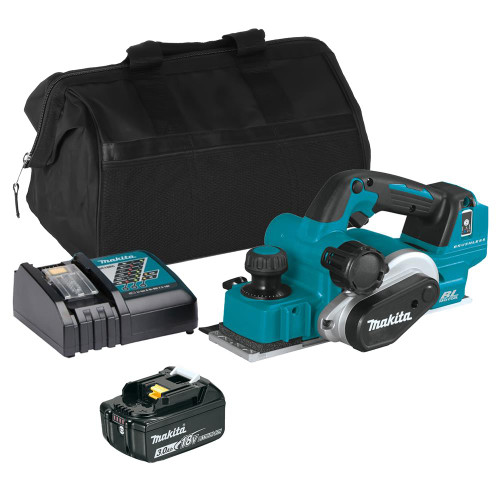 Makita DKP181 18V LXT Brushless Planer with 1x 3.0Ah Battery, Charger & Bag