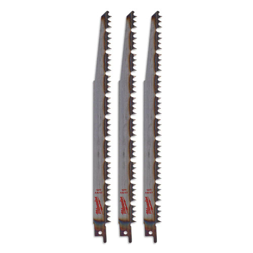 Milwaukee 240mm SAWZALL Reciprocating Saw Blades for Wood & Plastic (S1531L) - Pack of 3 image Milwaukee 240mm SAWZALL Reciprocating Saw Blades for Wood & Plastic (S1531L) - Pack of 3 image
