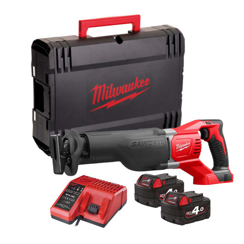Milwaukee M18 BSX-402C 18V Reciprocating Saw with 2x 4.0Ah Batteries, Charger & Case image