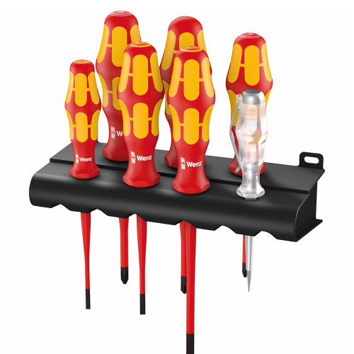Wera 7 Piece Kratform '160 iS/7' Slim VDE Screwdriver Set With Voltage Tester image