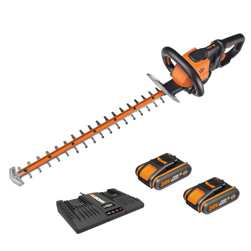 Worx 40V 60cm Cordless Hedge Trimmer, 2x 2.0Ah Batteries & 1x Charger image