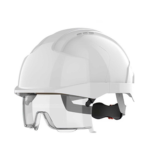 JSP EVO VISTALENS Safety Helmet with Intergrated Goggles - Clear/White image