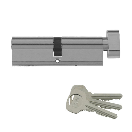 Yale 80mm Euro ThumbTurn Cylinder - Satin Nickel Plate image