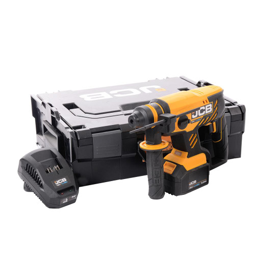 JCB 18BLRH 18V Brushless SDS+ Drill with 1x 5.0Ah Battery, Charger & Case image