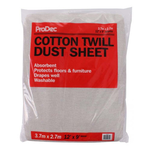 Prodec 12' X 9' Cotton Twill Dust Sheet image Prodec 12' X 9' Cotton Twill Dust Sheet image