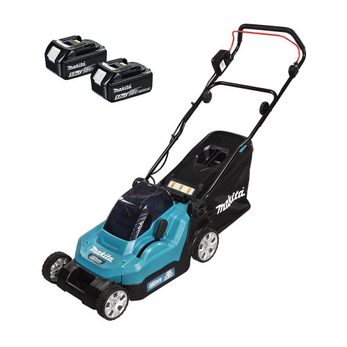Makita DLM382CT2 Cordless 38cm Lawnmower with 2x 5Ah Batteries & Charger image