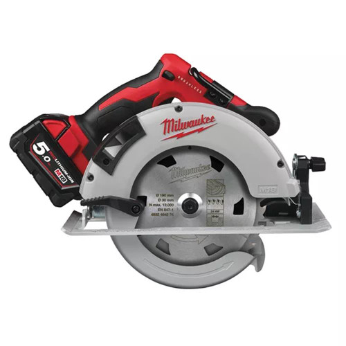 18v M18 190mm Brushless Circular Saw with 2 x 5Ah Batteries, Charger and Case image