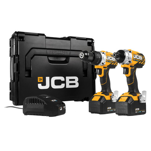 JCB 18BL-TPK1 18V Brushless 2 Piece Kit with x 5Ah Batteries, Charger and Case image