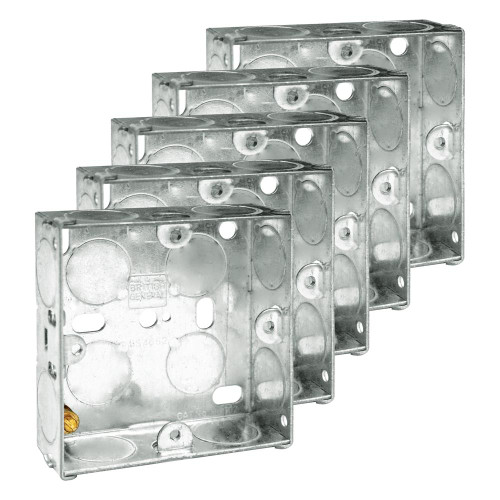 BG Metal Knockout Box 1 Gang 35mm Galvanised Pressed Steel - Pack of 5 image