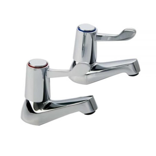 Pro tap Lever Bath Pillar Taps Chrome Plated image