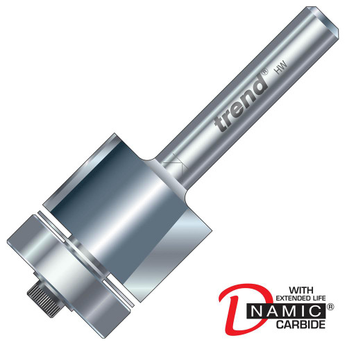 Trend Guided Trimmer 25mm Cut - 1/4'' Shank, 9.5mm Dia image Trend Guided Trimmer 25mm Cut - 1/4'' Shank, 9.5mm Dia image