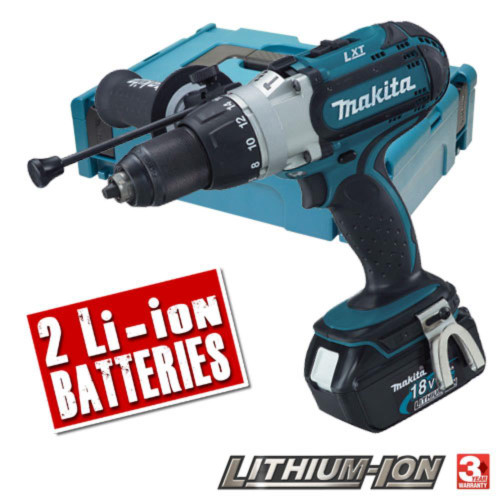 Makita 18v Li-ion Hammer Drill/Driver 3 Speed - 696969 image
