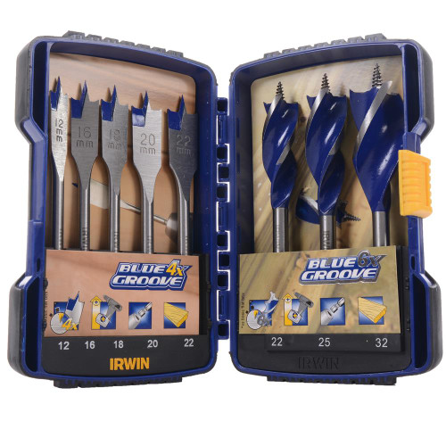 Irwin Blue Groove Auger & Flat Drill Bit Set image