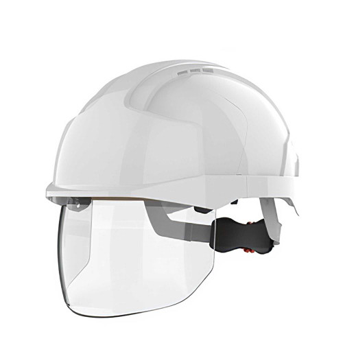 JSP EVO VISTASHIELD Safety Helmet with Intergrated Shield - White image