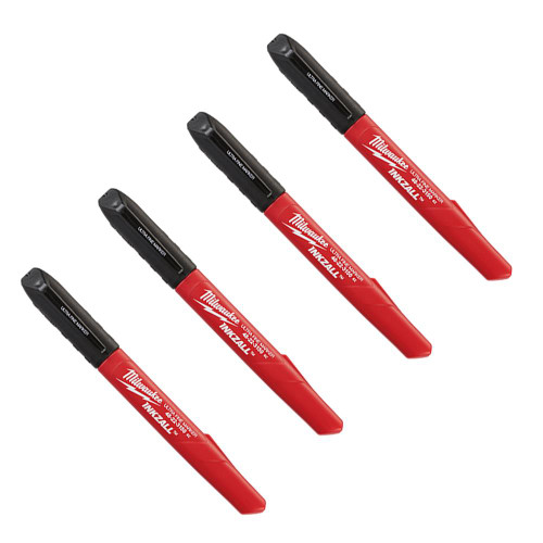 Milwaukee Inkzall Fine Tip Markers (Black) - Pack of 4 image