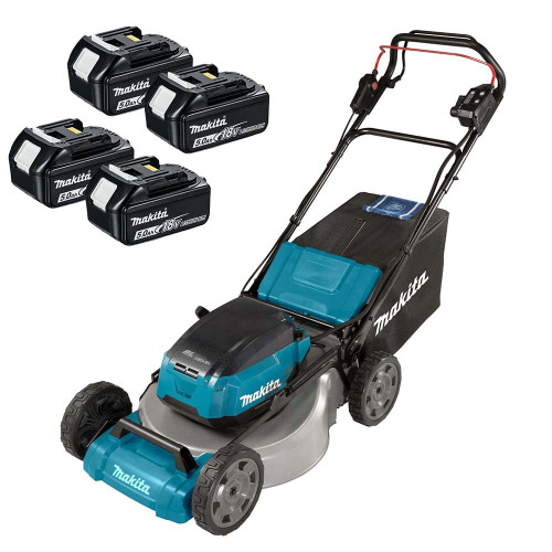 Makita DLM532PT4 36V (Twin 18V) LXT Cordless 53cm Lawnmower, 4x 5.0Ah Batteries & Dual Charger image