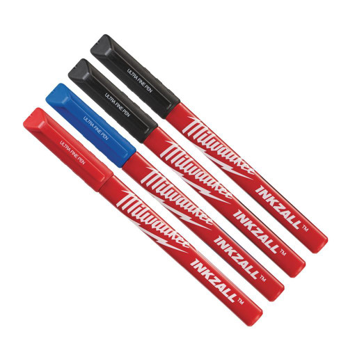 Milwaukee INKZALL Fine Tip Colour Pens - Pack of 4