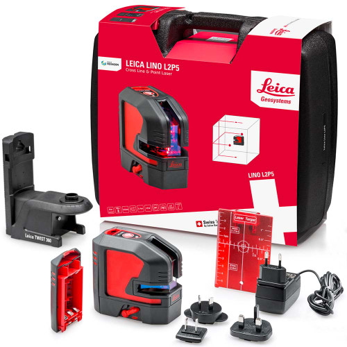 Leica L2P5S Lino L2P5 Cross Line Laser & Plumb Bob Red image