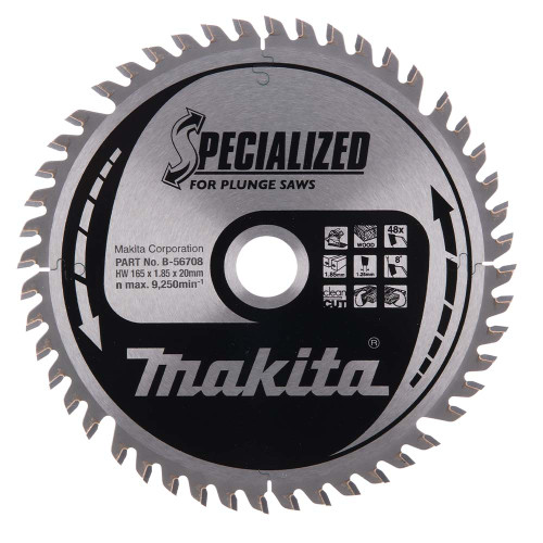 Makita B-56708 165mm x 20mm 48T Specialized Wood Saw Blade image