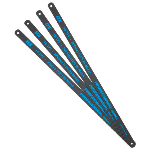 OX Pro Hacksaw Blades 18 TPI 300mm/12'' - Pack of 4 image