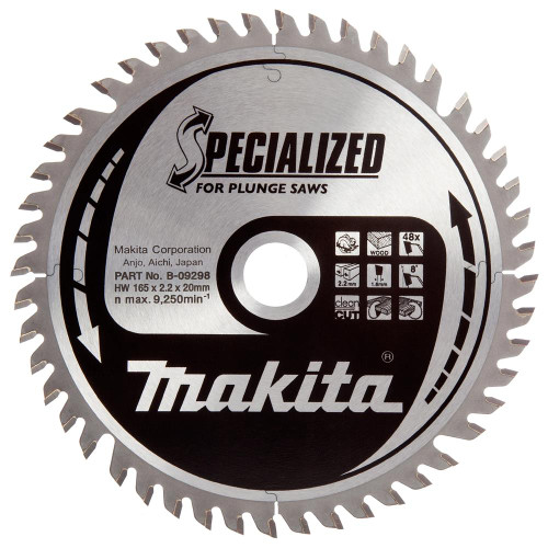 Makita Specialized Plunge Saw Blade 165mm x 20mm 48T 2.2mm Kerf image