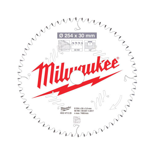 Milwaukee 254mm 60T Wood Cutting Mitre Saw Blade image