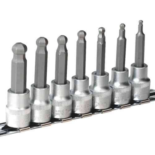 Sealey 3/8'' Square Drive Hex Ball-End Metric Socket Bit Set 7 Piece image