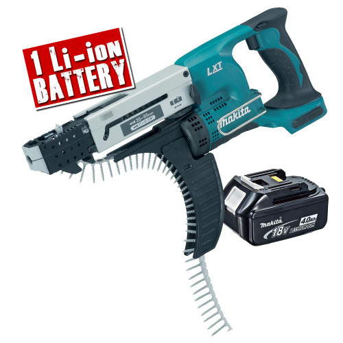 Makita 18v Li-ion Autofeed Screwgun Body + 1 x 4.0Ah Battery image